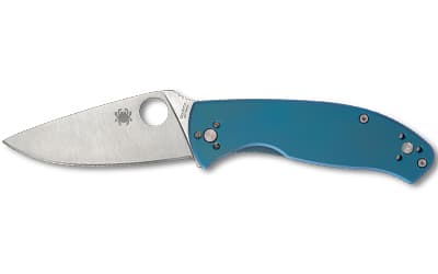Spyderco Tenacious, Folding Knife, 3.35" Drop Point Blade, 8Cr13MoV Blade Steel, 7.74" Overall Length, R.I.L. Lock, Satin Finish, Silver Blade