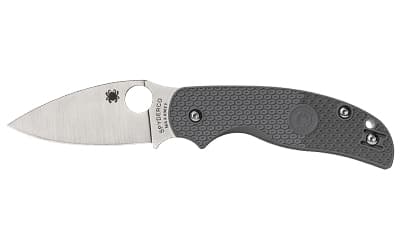 Spyderco Sage 5 Lightweight, Folding Knife, Plain Edge, Gray FRN Handle, Satin Finish, Silver, 3" Blade Length, Maxamet Steel