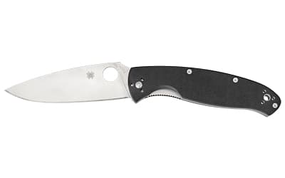 Spyderco Resilience, 4.2" Folding Knife, Clip Point, Plain Edge, 8Cr13MoV/Satin, Black G10, Circle Thumb Hole/Pocket Clip