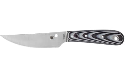 Spyderco Bow River, 4.36" Fixed Blade Knife, Black/White G10, Includes Sheath