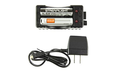 Streamlight SL-B26 Charging Cradle, (2) SBL-65 Lithium Ion Batteries, 120 Amp AC Adaptor, Black