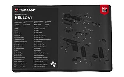 TekMat Original Mat, Springfield Hellcat, Cleaning Mat, Thermoplastic Surface Protects Gun From Scratching, 1/8" Thick, 11"x17", Tube Packaging
