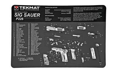 TekMat Sig P226 Pistol Mat, 11"x17", Black, Includes Small Microfiber TekTowel, Packed In Tube