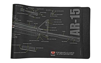 TekMat AR-15 Cutaway Mat, 12"x36", Black, Includes Small Microfiber TekTowel, Packed In Tube
