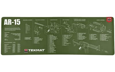 TekMat Long Gun, AR-15, Cleaning Mat, Thermoplastic Surface Protects Gun From Scratching, 1/8" Thick, 12"x36", Tube Packaging, Olive Drab Green