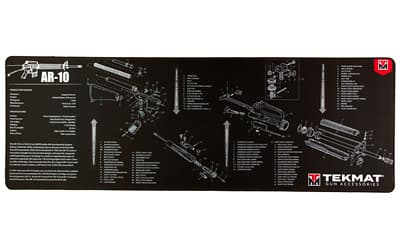 TekMat Ultra Mat, AR-10, Cleaning Mat, Thermoplastic Surface Protects Gun From Scratching, 1/4" Thick, 15"x44", Tube Packaging, Black