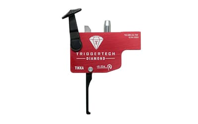 TriggerTech Diamond, Trigger, Fits Tikka T3/T3x/T1x, Straight Flat Lever Trigger, Left Hand, Red