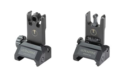 Ultradyne USA C2 Folding Front and Rear Sight Combo-Aperture, Fits Picatinny, Black