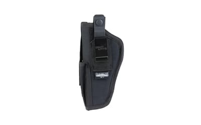 Uncle Mike's Cordura Hip Holster, With Pouch, Size 5, Fits Large Auto With 5" Barrel, Ambidextrous, Black
