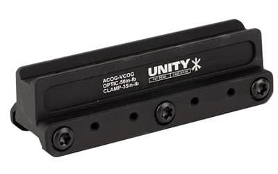 Unity Tactical FAST, Red Dot Mount, 2.05" Optical Height, Compatible with ACOG/VCOG Footprints, Anodized Finish, Black