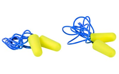 Walker's Ear Plug, Rubber Corded, Yellow or Blue, Includes Case, 2 Pairs