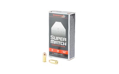 Winchester Ammunition Super Match, 45 ACP, 230 Grain, Round Nose Bullet, 50 Round Box