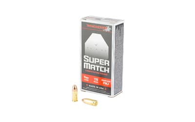 Winchester Ammunition Super Match, 9MM, 115 Grain, Round Nose Bullet, 50 Round Box