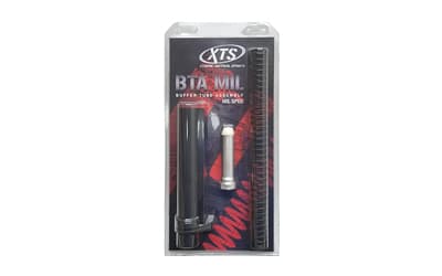 XTS Buffer Tube Complete Assembly, Includes Buffer, Buffer Tube, Buffer Spring, Castle Nut, End Plate, Fits AR-15 Rifles, Black