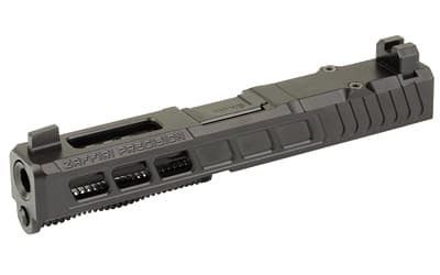 Zaffiri Precision ZPS.3 Slide, Fits GLOCK 19 Gen 3, Top Ported Barrel, Cerakote Finish, Black, RMR Optic Cut, Blacked Out Co-witness Height Sights
