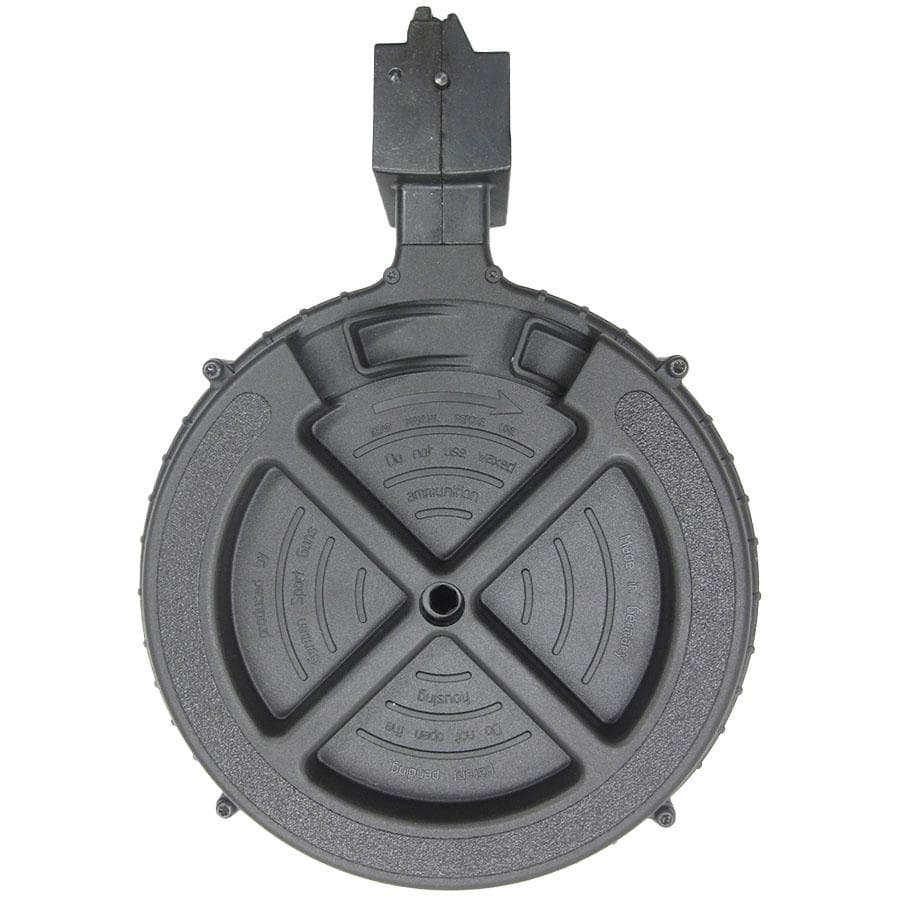 ATI German Sports Rotary Rifle Magazine Drum Ruger 10/22 .22 LR Black Polymer 110/rd