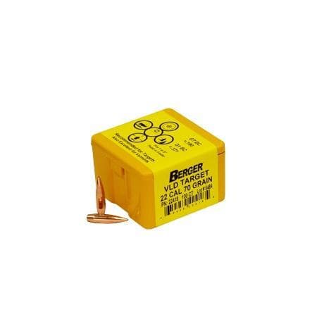 Berger VLD Target Bullets .22 cal .224" 70 gr HPBT 100/ct