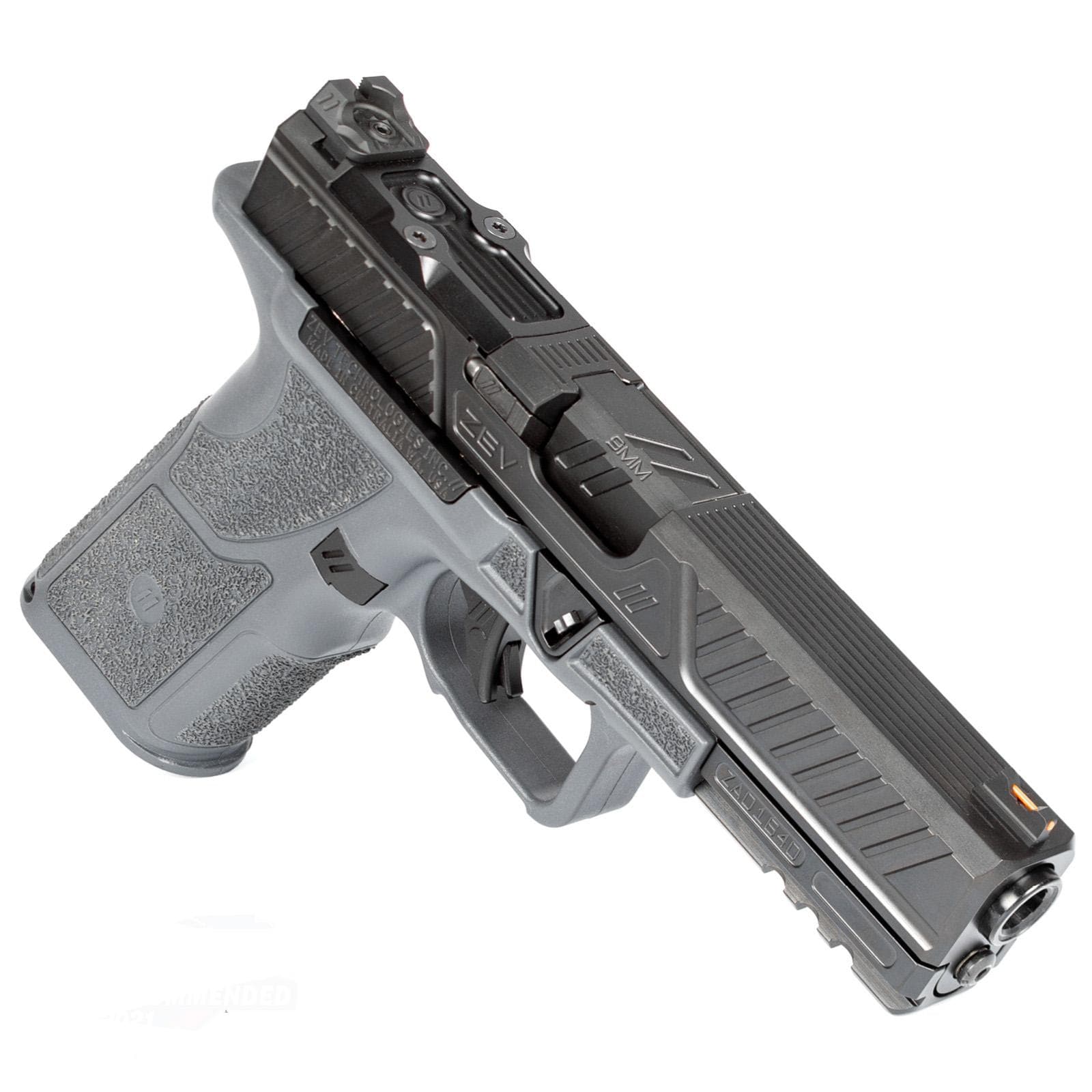 Zev Technologies OZ9 Standard Combat Pistol 9mm Luger 10rd Magazines 4.5" Barrel Black Slide Gray Grip