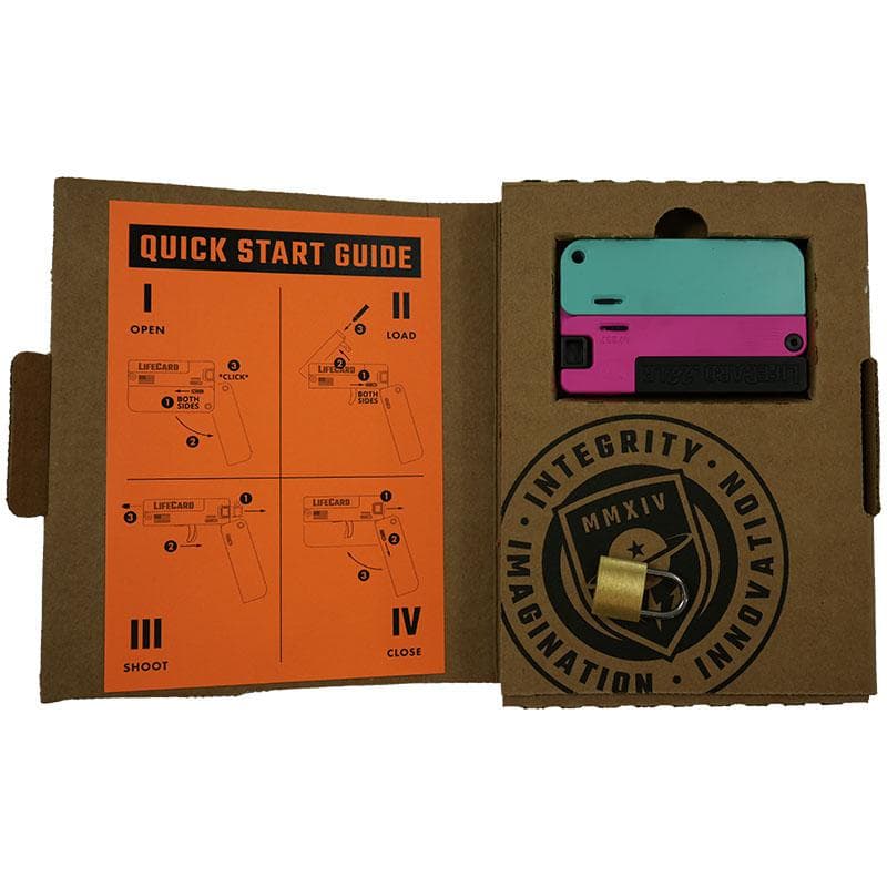 LifeCard Handgun .22 LR Single Shot 2.5" Barrel Confetti Aluminum Frame