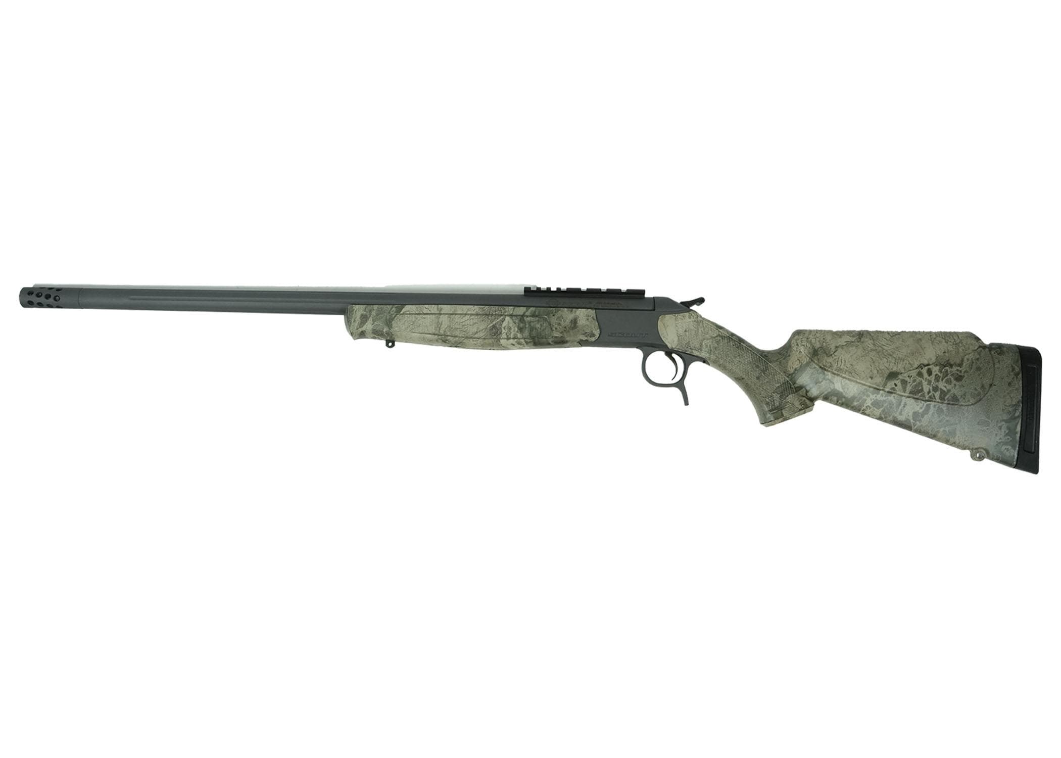 CVA Scout V2 TD Rifle .450 Bushmaster Single Shot 25" Sniper Grey Cerakoted Threaded Barrel Camo Stock