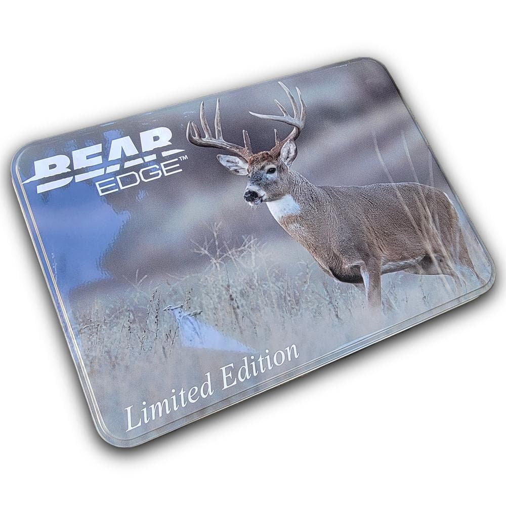 Bear & Son Limited Edition Gift Tin Two Folding Knife Combo Set Stag Delrin