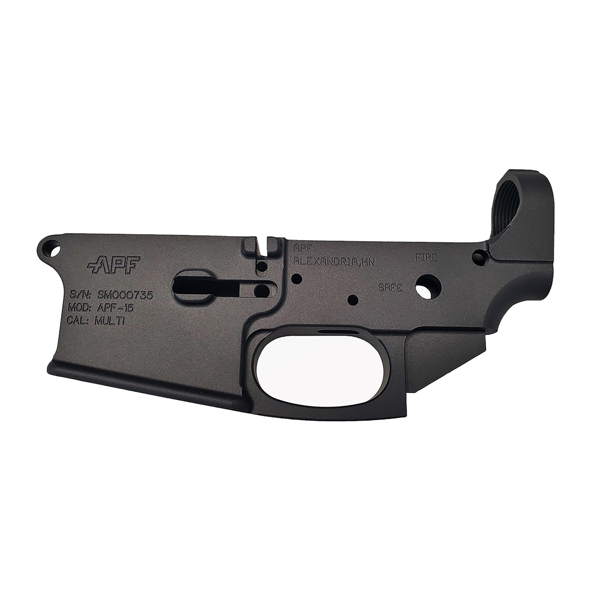 APF Armory AR15 Stripped Billet Lower Receiver with Integrated Trigger Guard