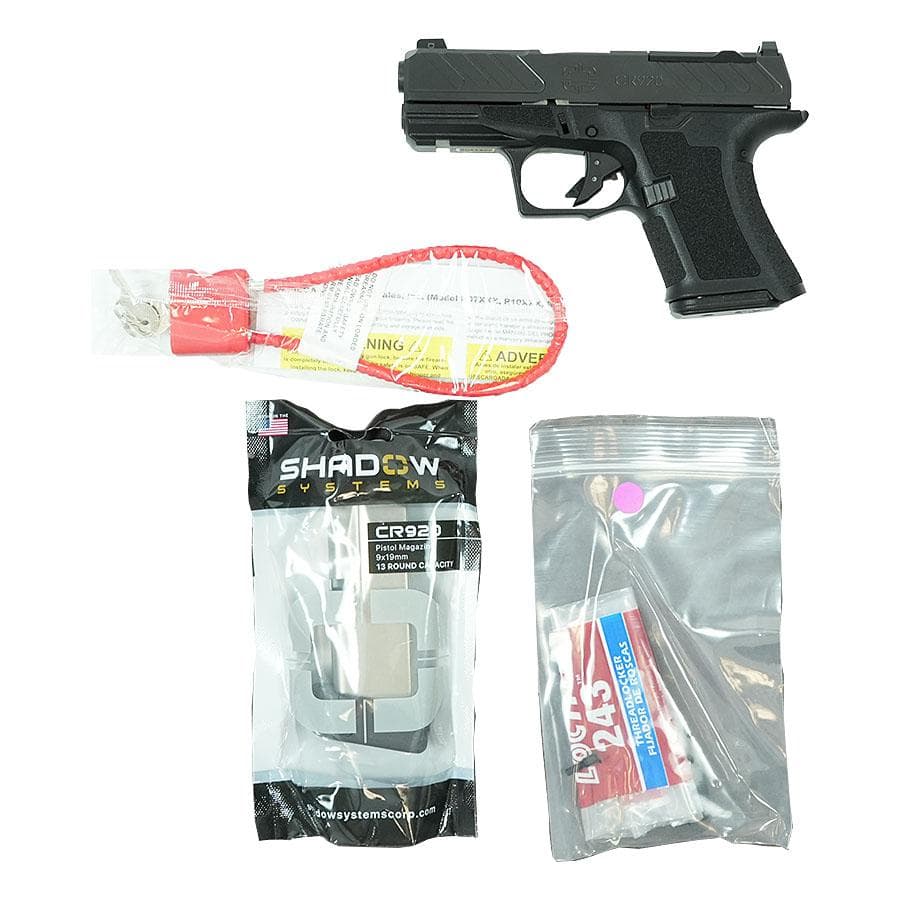 Shadow Systems CR920 Foundation Handgun 9mm Luger 10rd (1) & 13rd (2) Magazines 3.41" Barrel Black with Night Sights