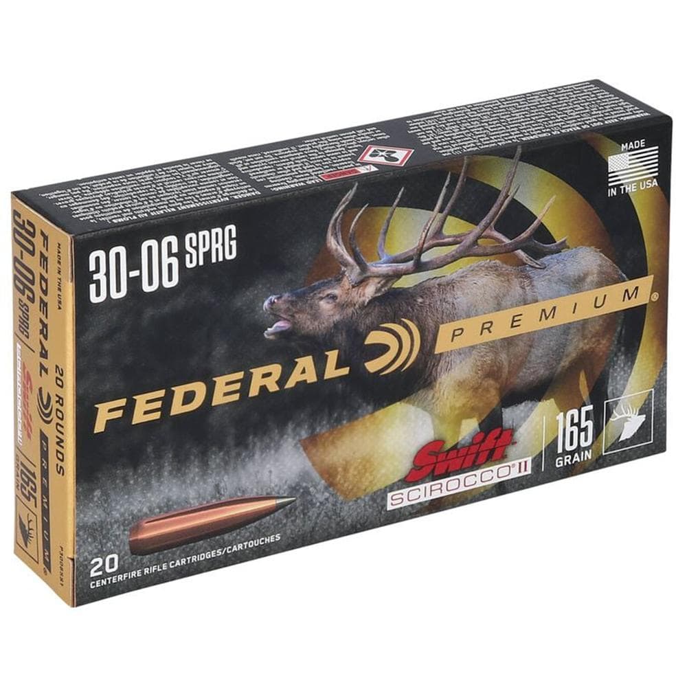 Federal Swift Scirocco II Rifle Ammunition .30-06 Sprg 165 gr Poly Tip 2800 fps 20/ct
