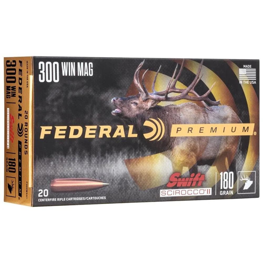 Federal Swift Scirocco II Rifle Ammunition .300 WIN MAG 180 gr Poly Tip 2950 fps 20/ct