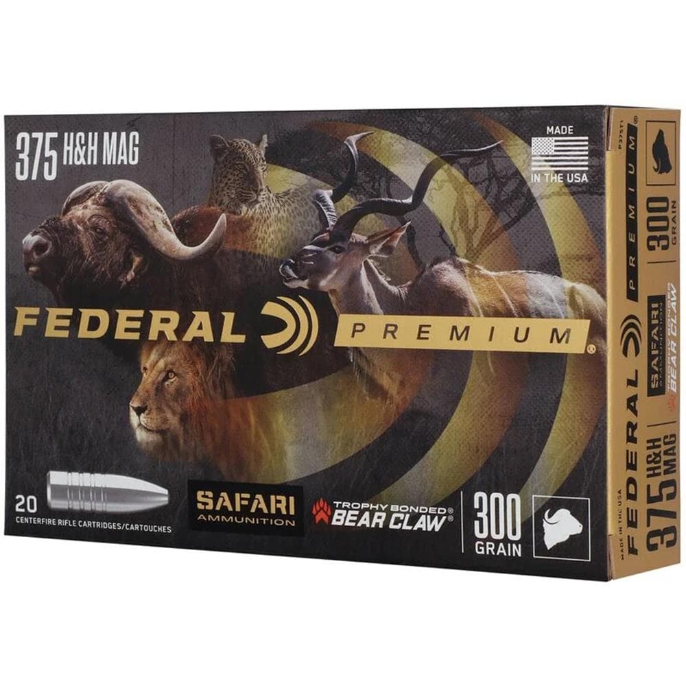 Federal Premium Cape-Shok Rifle Ammunition .375 H&H 300 gr TBBC 2400 fps - 20/ct