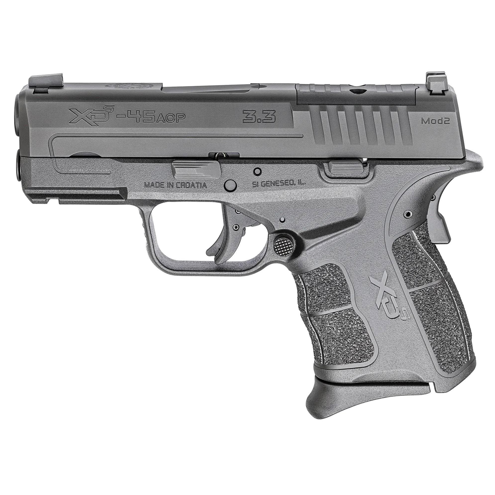 Springfield XD-S Mod.2 OSP Handgun .45 ACP 5&6rd Magazine 3.3" Barrel Black Grip