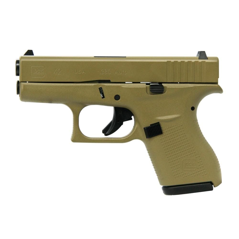 Glock 42 Custom "FDE" Subcompact Handgun .380 ACP 2/6rd Magazines 3.25" Barrel USA