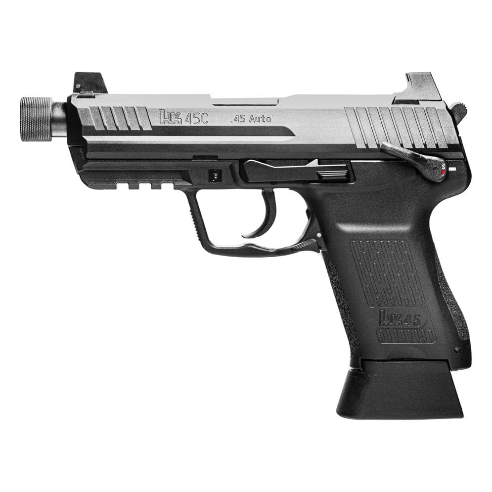 H&K HK45 Compact Tactical Handgun .45 Auto 10rd Magazines(2) 4.57" Threaded Barrel DA/SA V1 Decocking Level & Safety