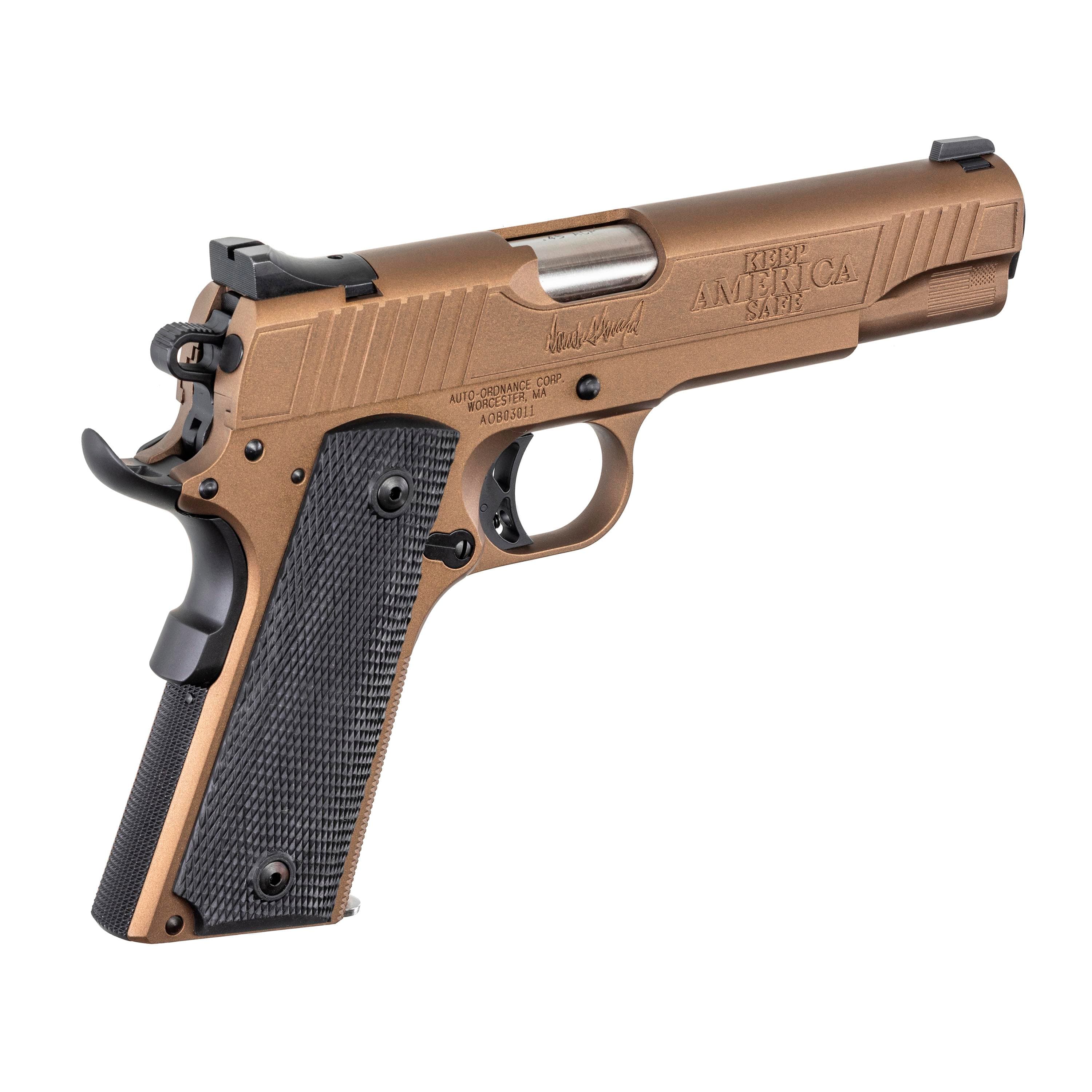 Auto Ordnance 1911 A1 45th President "Trump" Handgun .45 ACP 5" Barrel 7rd Magazine Bronze/Copper V2