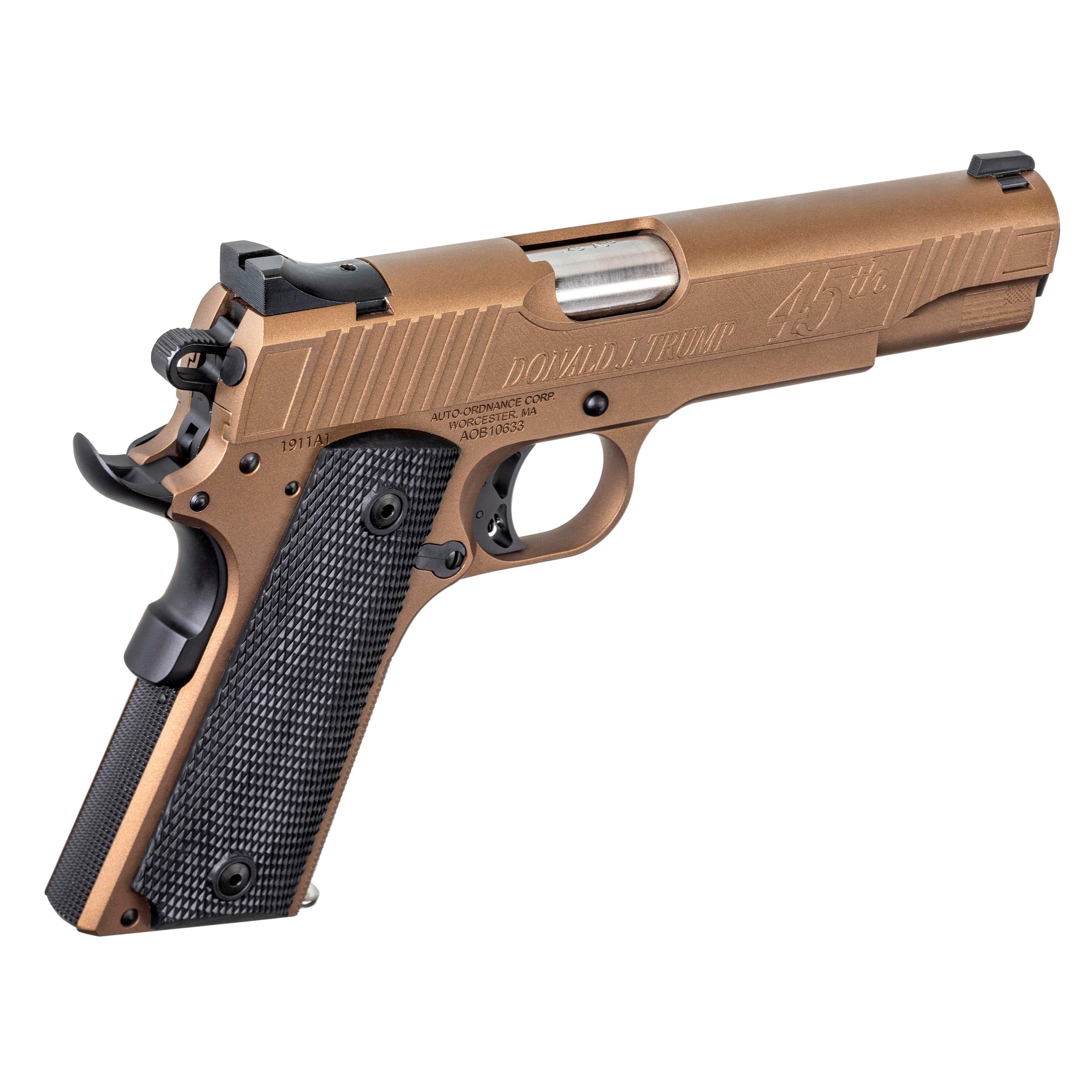 Auto Ordnance 1911 A1 45th President Trump "Keep America Great" Handgun .45 ACP 5" Barrel 7rd Magazine Bronze/Copper V4