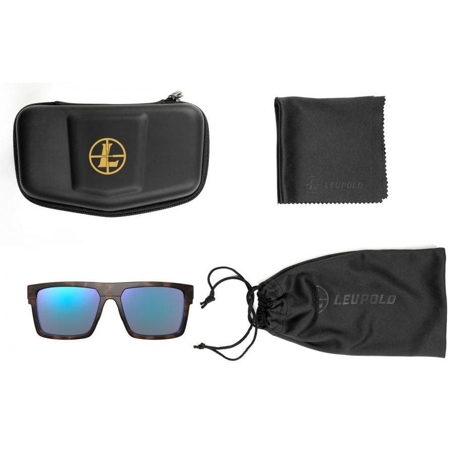 Leupold Becnara Sunglasses Matte Tortoise with Blue Mirror