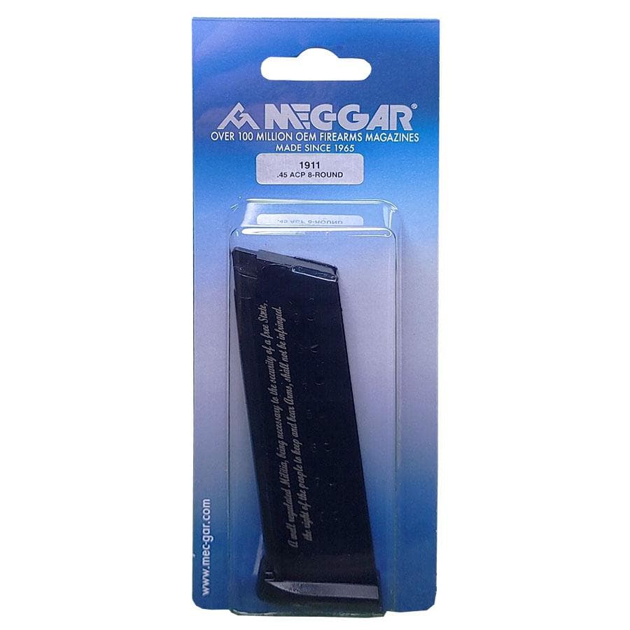 Mec-Gar 1911 Magazine .45 ACP 2nd Amendment Engraved Blued Steel 8/rd