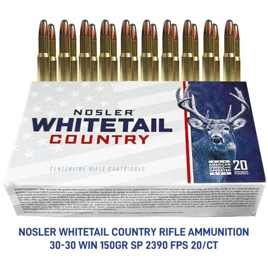 Nosler Whitetail Country Rifle Ammunition 30-30 Win 150gr SP 2390 fps 20/ct