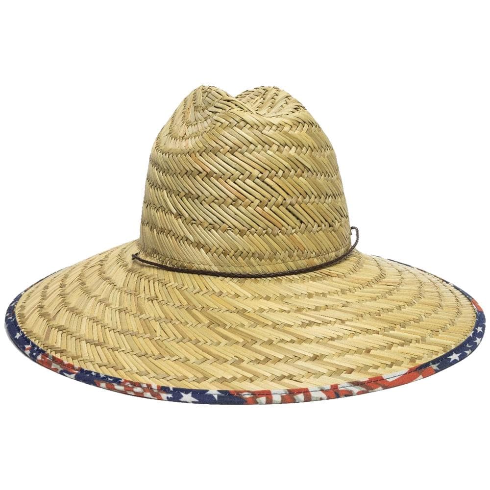 Outdoor Cap Natural Straw Stars & Stripes Brim One Size Fits Most