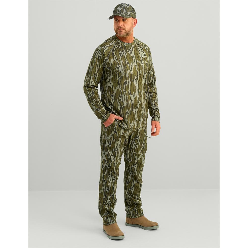 Nomad Mirage Long Sleeve Camo Crew Shirt Mossy Oak Bottomland M