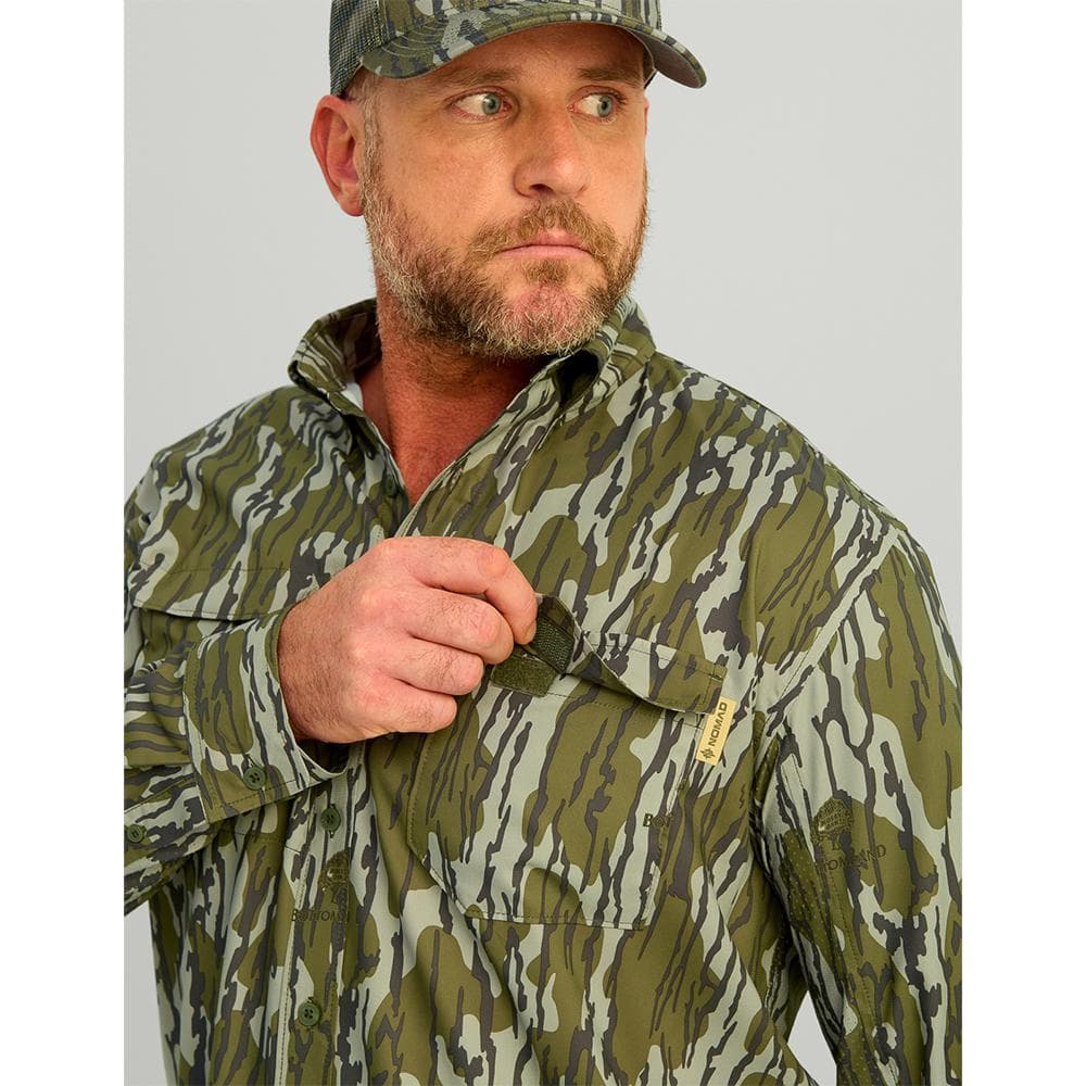 Nomad Ambush Camo Long Sleeve Shirt Mossy Oak Bottomland S