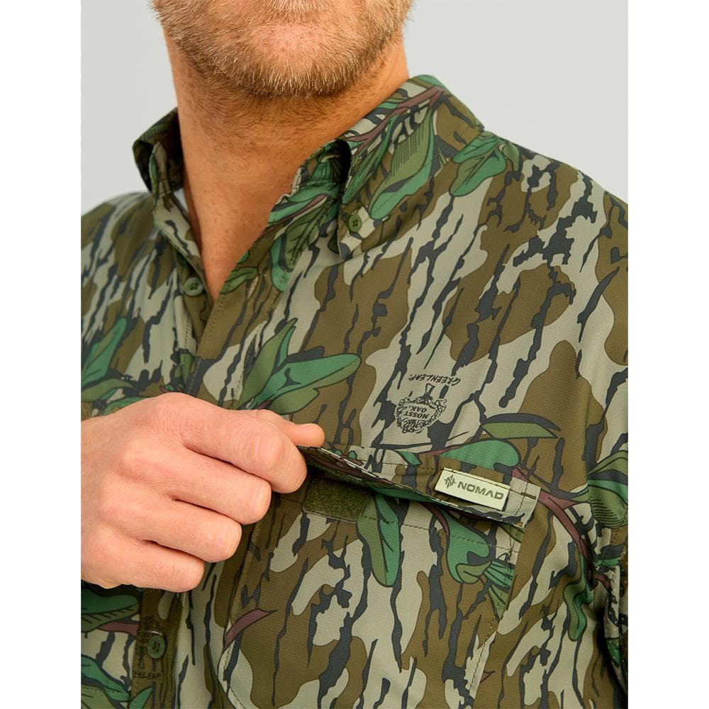 Nomad Ambush Camo Long Sleeve Shirt Mossy Oak Greenleaf XL