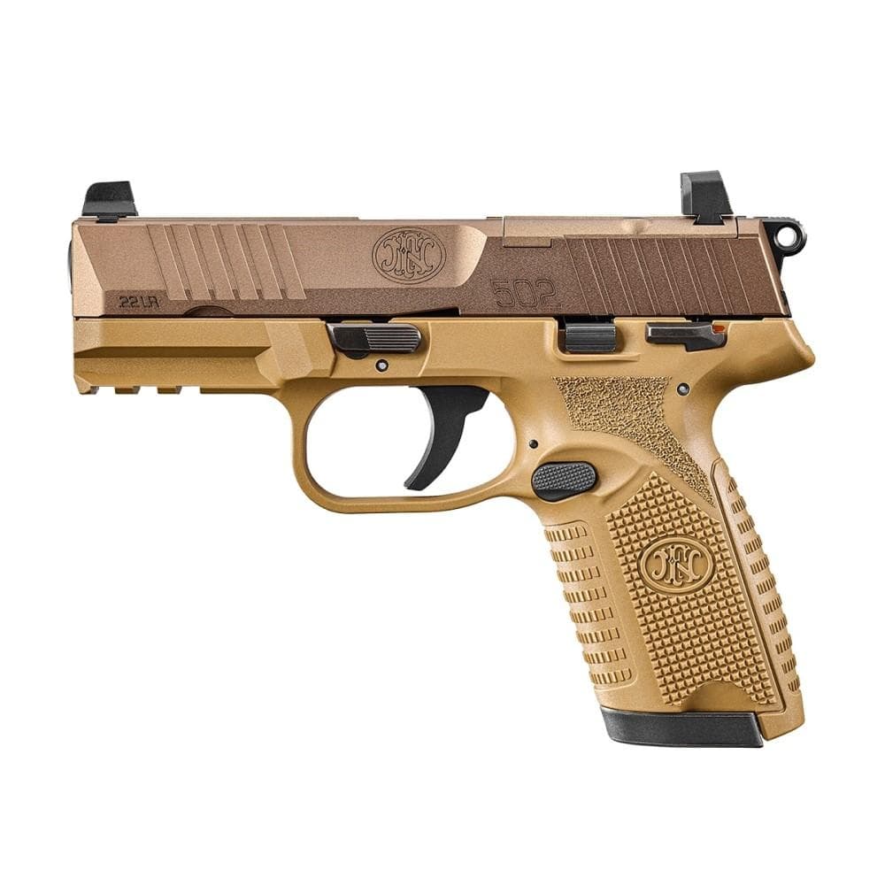 FN 502 MRD Handgun .22 LR 10rd Magazine (2) 4" Barrel FDE