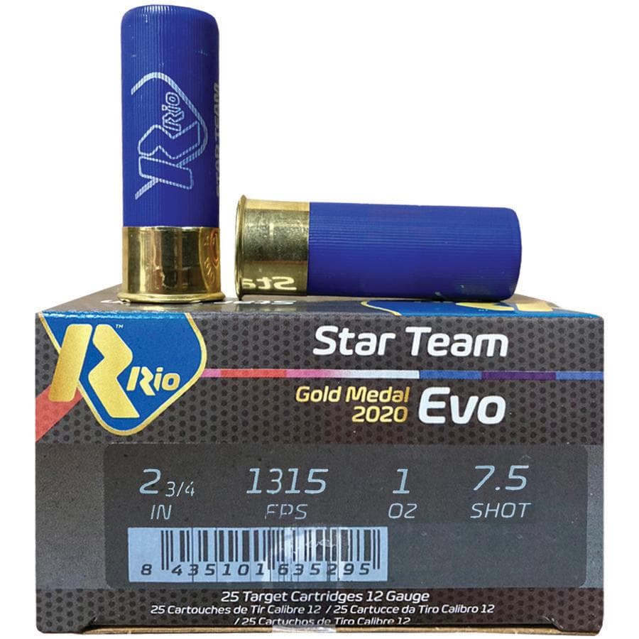 Rio Star Team Evo 28 HV Shotshells 12 ga 2-3/4" 1 oz 1315 fps #7.5 25/ct