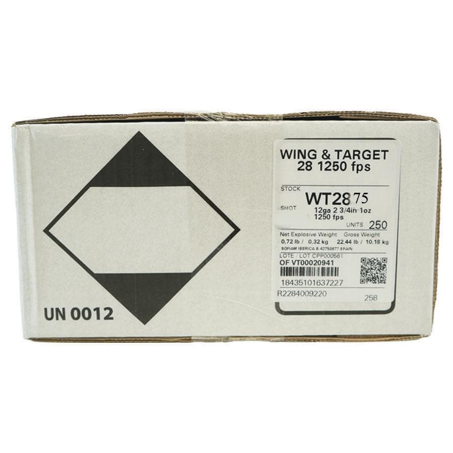 Rio Wing & Target Patriot Shotshells 12ga 2-3/4" 1oz 1250 fps #7.5 250/ct Case (10 Boxes 25/ct)