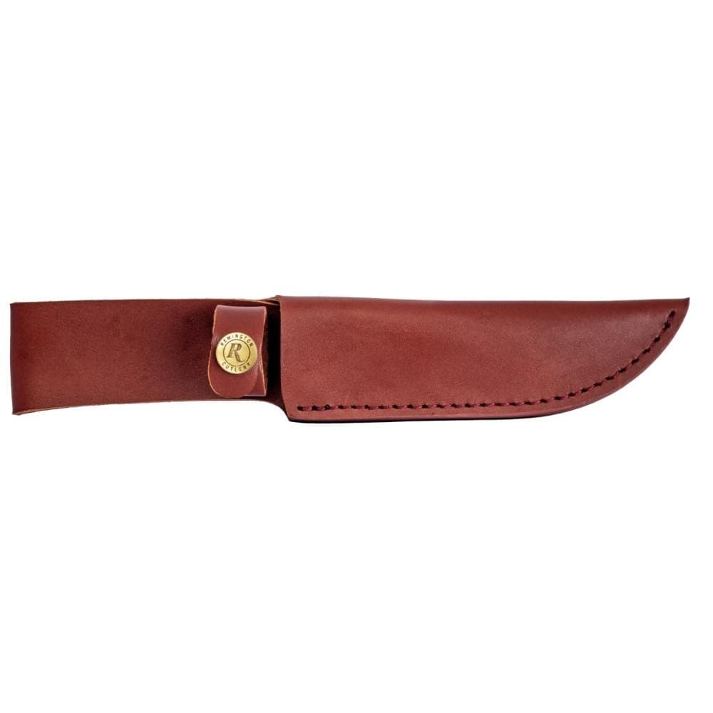 Remington Stacked Leather 10" Overall Length Fixed Blade Knife with Brown Leather Sheath