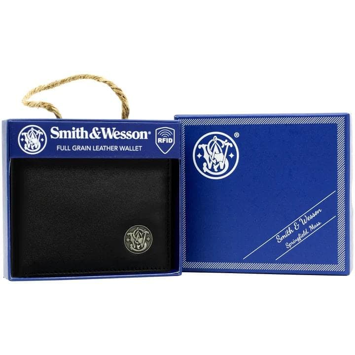 Smith & Wesson Men's Genuine Leather Wallet 12pc Counter Display