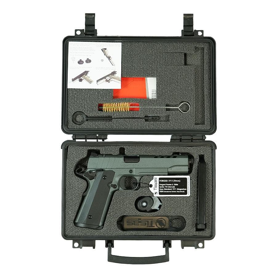SDS Imports Tisas 1911 Night Stalker SF Handgun 9mm Luger 9rd Magazine(2) 5" Threaded Barrel Grey Cerakote Finish