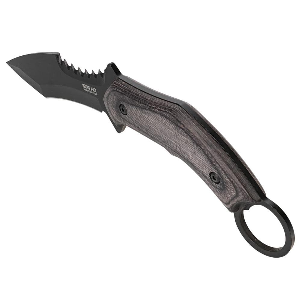 SOG Knives Phantom Edge Fixed Knife 4-3/4 Tanto Blade Black