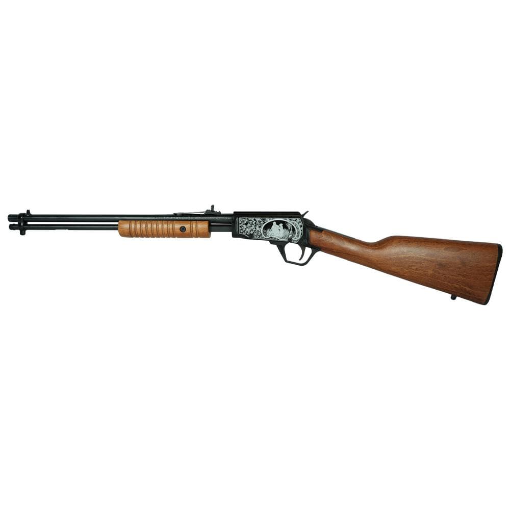 Rossi Gallery Pump Rifle .22 LR 15rd Capacity 18" Barrel Black Hardwood Stock Father & Son Engraving